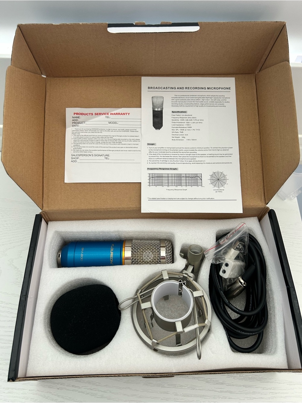 Floureon BM 800Studio Microphone - Black New in Box